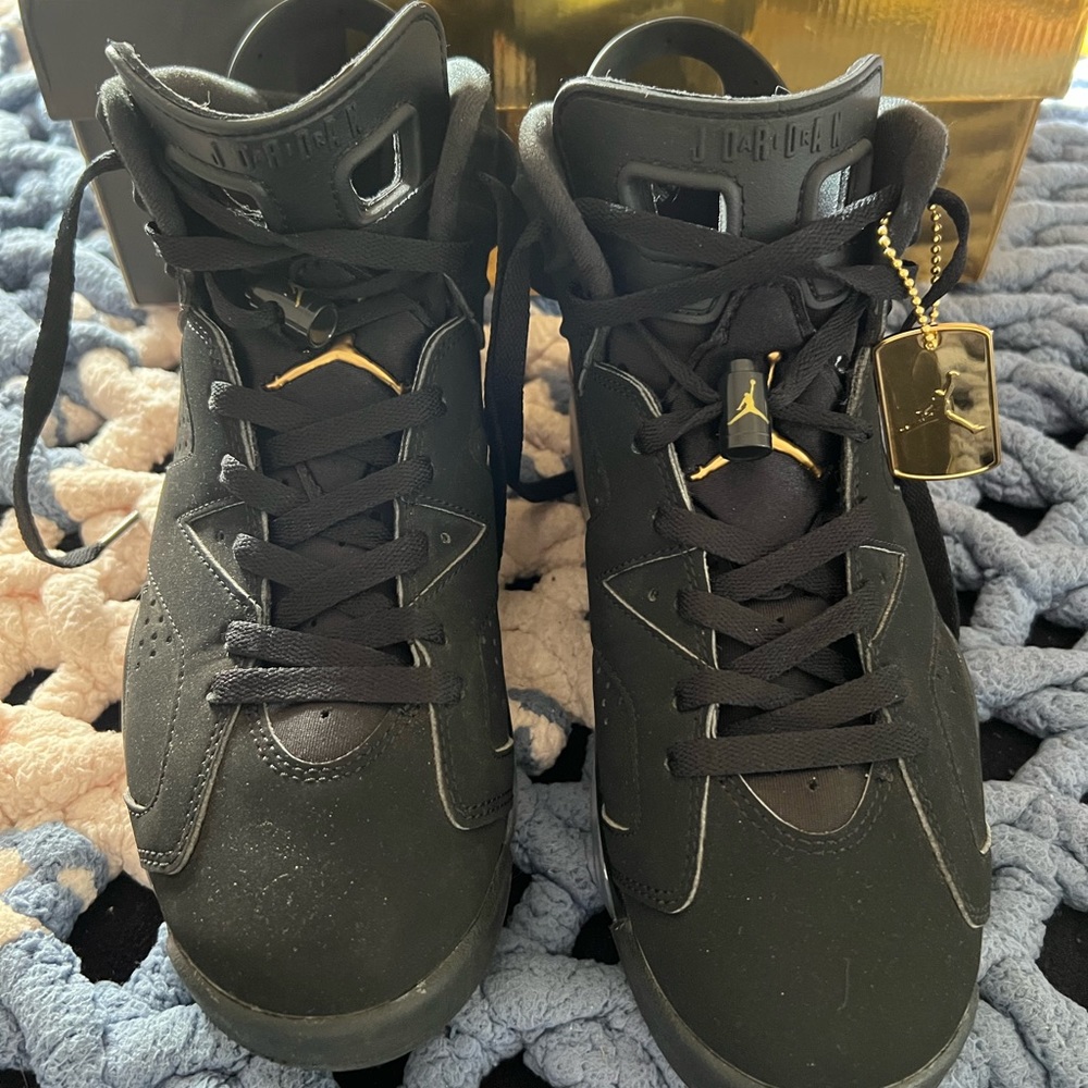 Nike Air Jordan 6 Retro DMP Mens 8 Black/Metallic Gold/Black